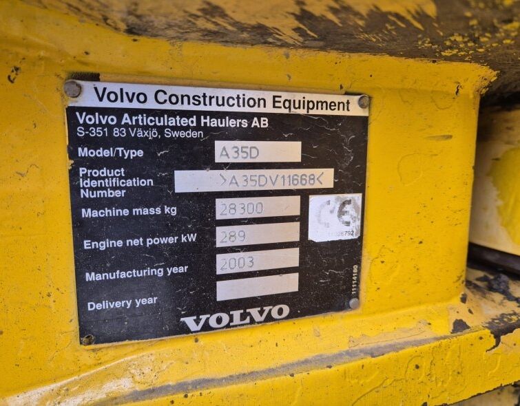 VOLVO A35D ***DUMPER 6X6***